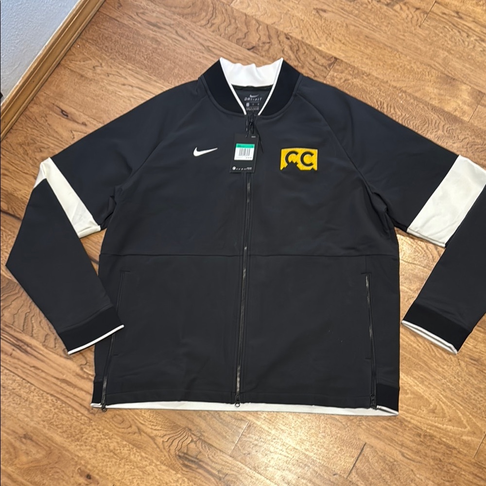 Nike Black and White Bomber Jacket with Varsity Style